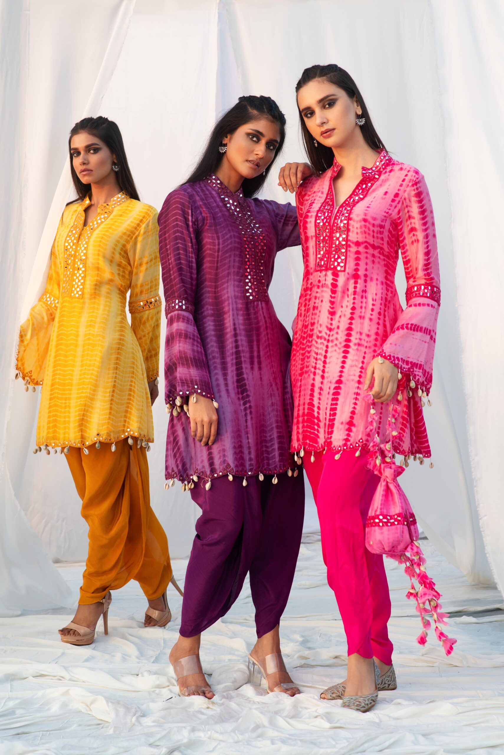 A - LINE KURTA IN BELL SLEEVES WITH DHOTI PANTS - Image 7