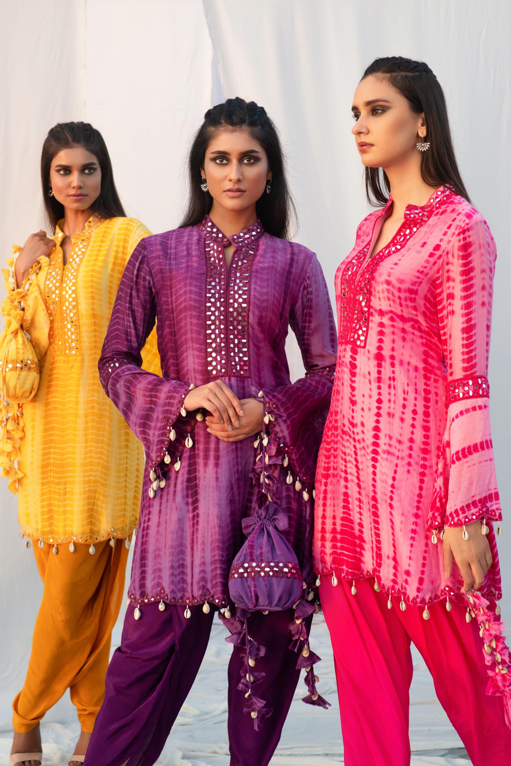 A - LINE KURTA IN BELL SLEEVES WITH DHOTI PANTS - Image 8