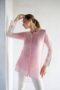 PINK-THREAD EMBROIDERY -PURE SOFT ORGANZA HIGH LOW SHIRT