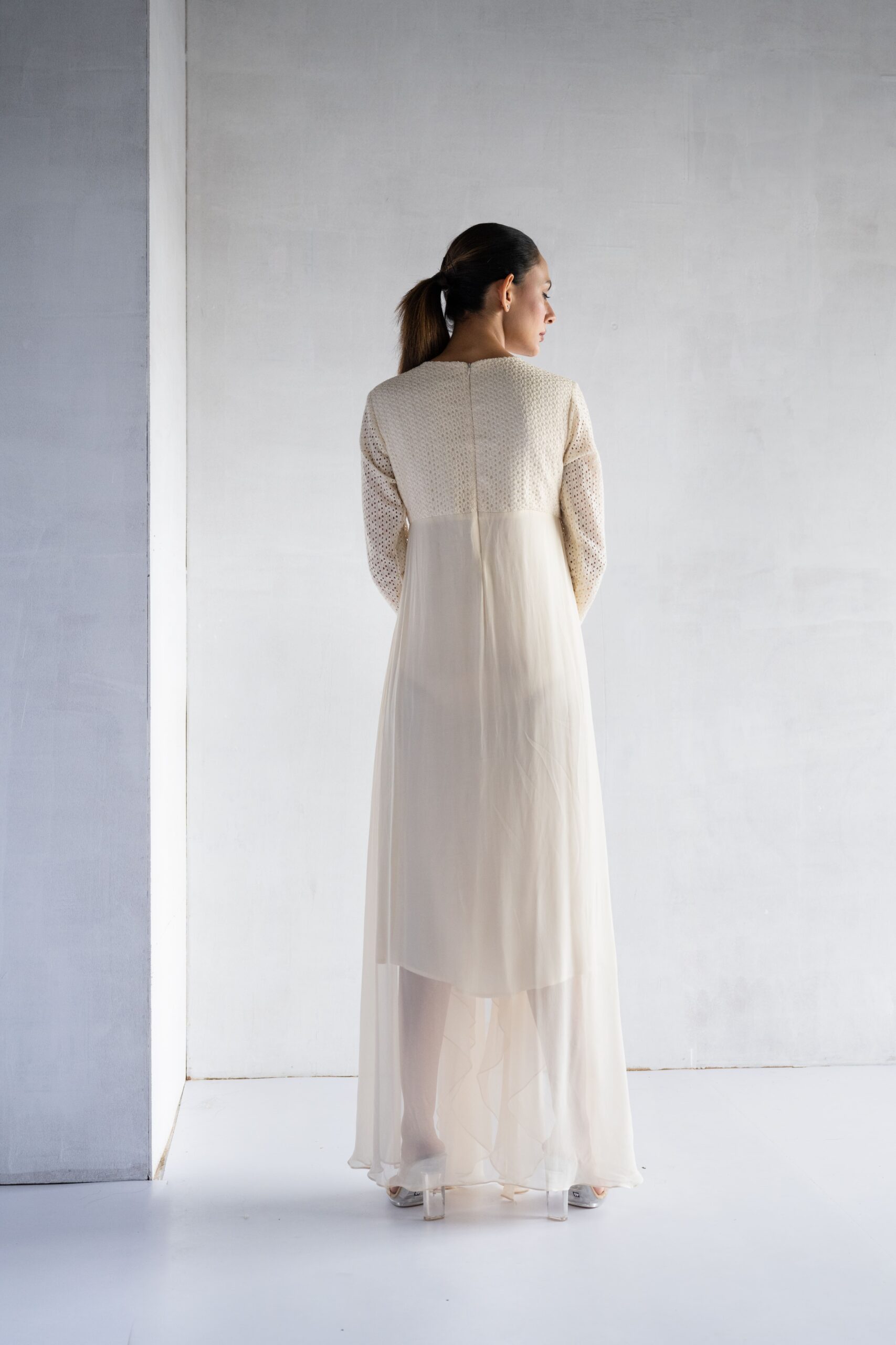 PINK-THREAD AND PEARL EMBROIDERY- CROCHET TUNIC - Image 2