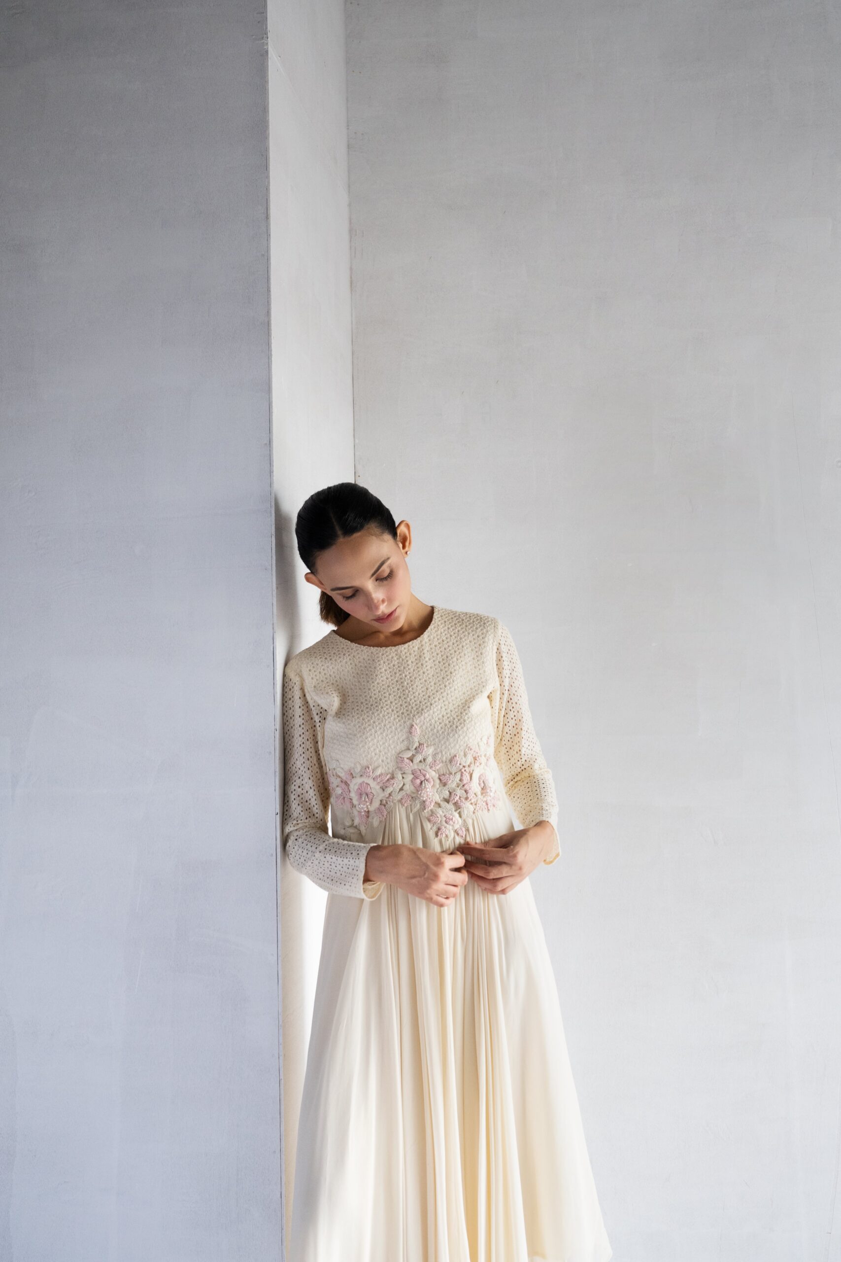 PINK-THREAD AND PEARL EMBROIDERY- CROCHET TUNIC - Image 4