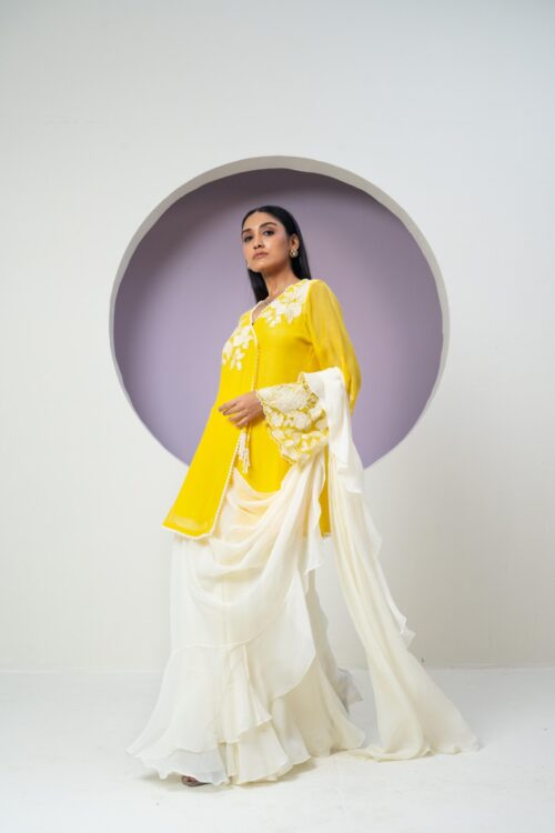 PURE  MUL CHANDERI WITH SAREE DREAPE SET