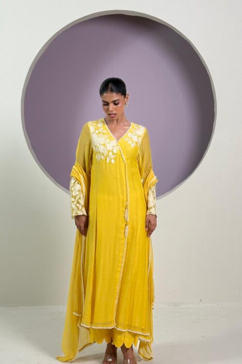 PURE MUL CHANDERI ANARKALI SETS