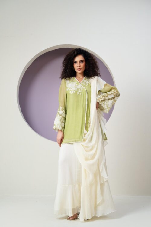 PURE  MUL CHANDERI WITH SAREE DREAPE SET